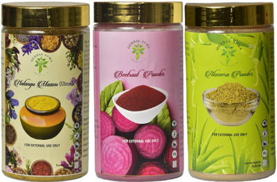 HERBAL AURA Natural Ubtan,Beetroot,Aloe Vera Powder,Bridal Glow & Skin Brightening(80 g)