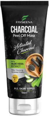 Fayseena Activated Charcoal Peel Off Mask with Aloe Vera | Best Tan & Blackhead Removal(100 ml)
