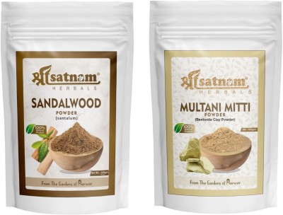 Shree Satnam Pure & Natural Multani Mitti & Sandalwood Powder For Skin & Hair Care Pack of 2(100 g)