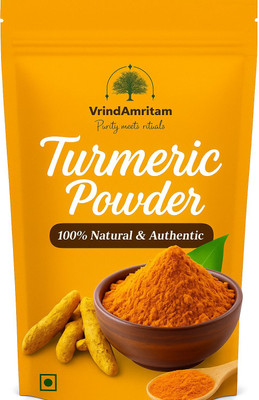 vrindAmritam Pure Turmeric Powder Natural or Organic for Skin Care Face Pack hair care(100 g)