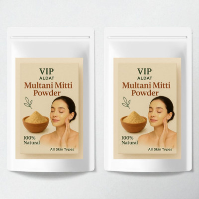 VIP ALDAT Multani Mitti Glow Crystal Bright Herbal Radiant Glow Therapy Pack 2 (2×450g)(900 g)