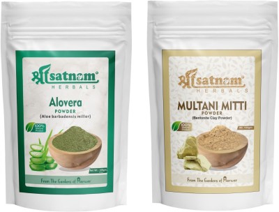 Shree Satnam Pure & Natural Multani Mitti & Aloe Vera Powder For Skin & Hair Care Pack of 2(100 g)