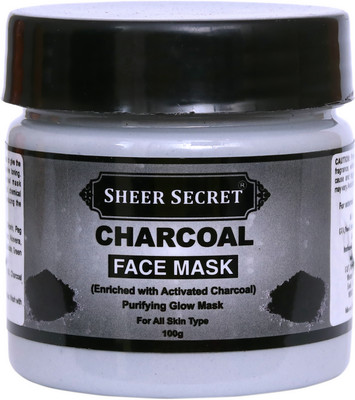 Sheer Secret Charcoal Face Mask 100g - Purifying Glow Mask, For All Skin Types(100 g)