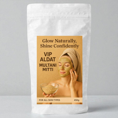 VIP ALDAT Herbal Luxury Multani Mitti Radiant Glow Blend For Fresh Clear Healthy Skin Tone(200 g)