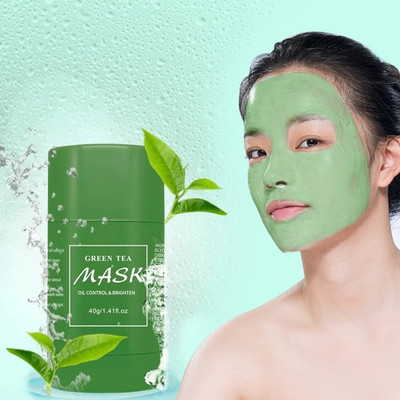 Luster Shine Green Tea Mud Mask Oil Control Moisturizing Rotating Cream Mask Stick Mud Mask(40 g)