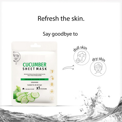 tanvi27 Cucumber Face Sheet Mask With Serum For Women and Men All Skin Types(20 g)