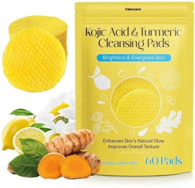 valenzers kojic acid and turmeric cleansing pads 60 pcs(60 g)
