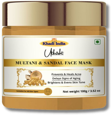 Utkrisht Khadi Multani Mitti & Sandalwood Face Mask for Oil Control, Brightening & Glow(100 g)