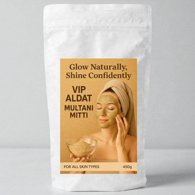 VIP ALDAT Multani Mitti Glow Essence Herbal Skin Detox Natural Clay Powder(200 g)
