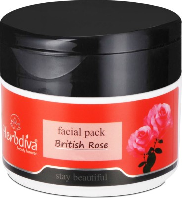 Herbdiva British Rose Face Pack, Calming & Healing Abilities Of Rose Extract(250 g)