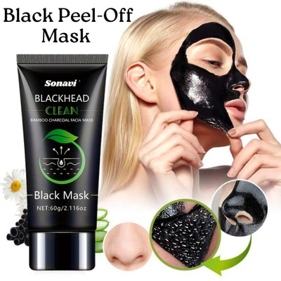 Sonavi Charcoal Peel-Off Mask for Clear and Smooth Skin| Charcoal Face Mask(60 g)
