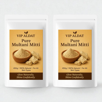 VIP ALDAT Multani Mitti Glow BrightCare Herbal Advanced Detox Pack 2 (2×450g)(900 g)