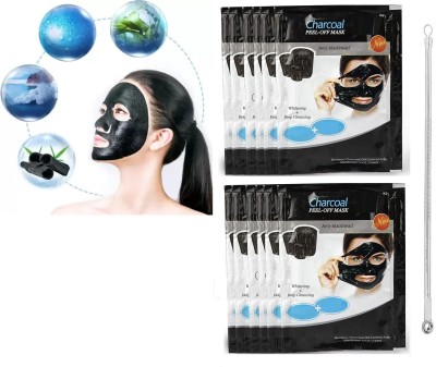 Emijun Charcoal Peel Off Face Mask for Girls and Boys with blackhead pin COMBO(300 ml)