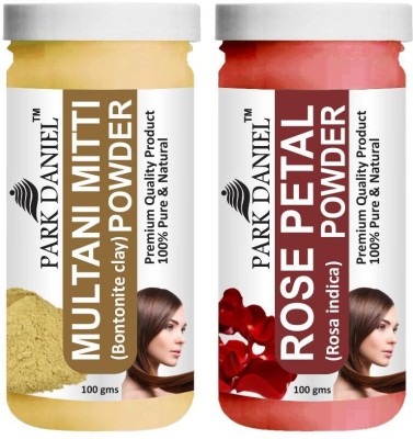 PARK DANIEL Premium Multani Mitti Powder & Rose Petal Powder Combo Pack of 2 Bottles of 100 gm (200 gm )(200 g)