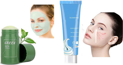 Libline Green Tea/Eggplant Purifying Clay Stick Mask with Gel Ice Cream Mask(160 ml)