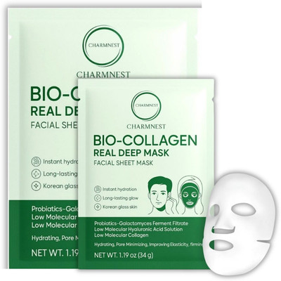 CHARMNEST BIO COLLAGEN FACE MASK pack of 2(68 g)