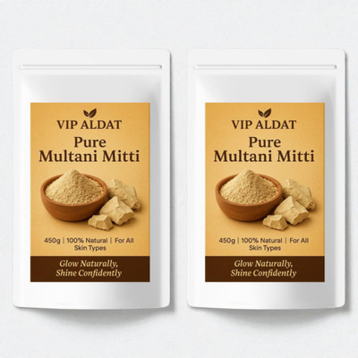 VIP ALDAT Multani Mitti Glow Velvet Herbal Smooth Skin Radiance Detox Pack 2 (2×450g)(900 g)