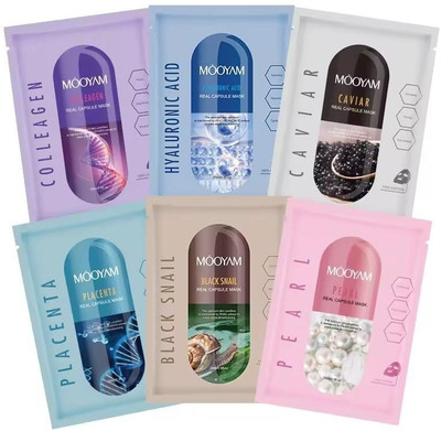 Mooyam face sheet mask pack of 6(150 ml)