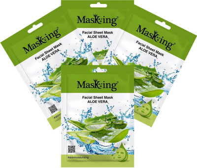 MasKing Beauty Facial Sheet Mask Aloe Vera Pack Of 4(80 ml)
