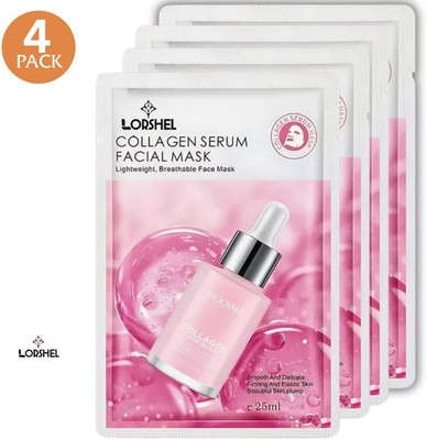 LORSHEL Collagen Face Mask Facial Mask Sheet Hydrate Moisturize(100 ml)