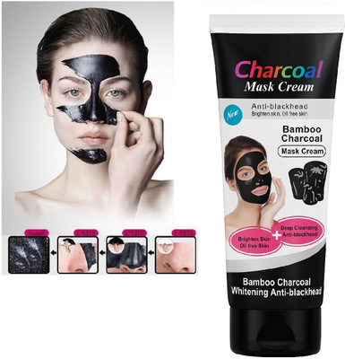 nuvya Charcoal Face Mask Cream for Clear, Oil-Free & Smooth Skin(130 g)