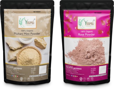 yumi mehandi Combo of Rose and Multani Mitti Pack of 2 Each 100g(200 ml)