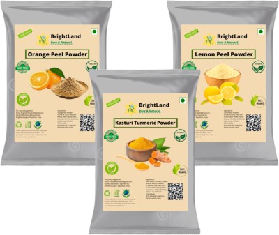 Brightland orange peel powder Lemon peel powder Turmeric powder 40 gm each for face(120 g)