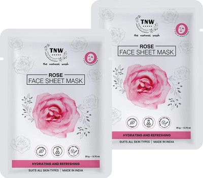 TNW - The Natural Wash Set of 2 Rose Face Sheet Mask | Hydrating | Soothing(40 g)