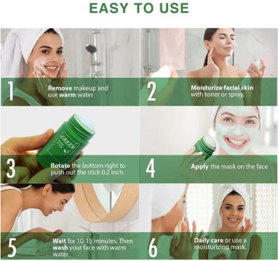 Yuency Deep Pore Cleansing, Blackhead Removing Green Tea Mask For All Skin Types(40 g)