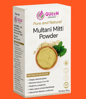 Queen organic Pure & Natural Multani Mitti Powder For Skin &Hair Care All skin type (200 g)(200 g)