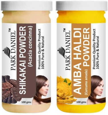 PARK DANIEL Natural Shikakai Powder & Amba Haldi Powder Combo Pack of 2 Bottles of 100 gm (200 gm )(200 g)