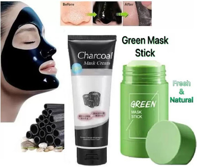 Yuency Green Tea Purifying Clay Stick Mask & Anti blackhead remover charcoal face mask(170 ml)