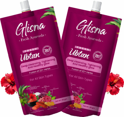 Glisna Fresh Mix Herbs Burst Ubtan Face Wash Deep Cleansing Tightening & Healthy Glow(80 g)