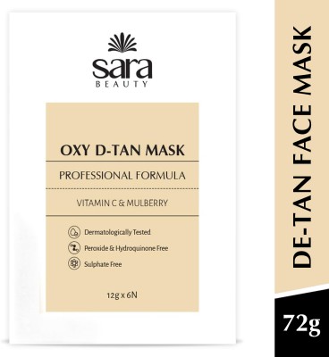 SARA SOUL OF BEAUTY Professional D-Tan Mask Pack | Perfect for De-Tanning & Brightening Skin(72 g)