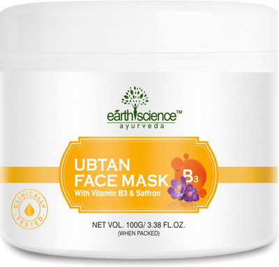 Earth Science Ayurveda Ubtan Face Mask with Vitamin B3 & Saffron For Glowing Skin(100 g)