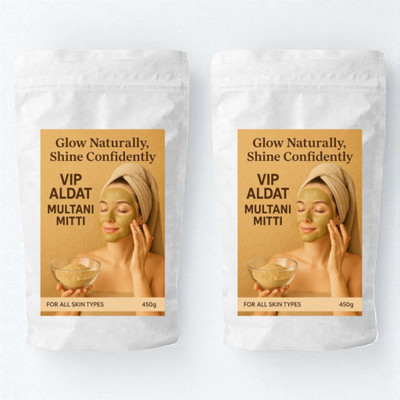 VIP ALDAT Natural Multani Mitti Tan Removal Face Pack (450 g × 2 = 900 g)(900 g)