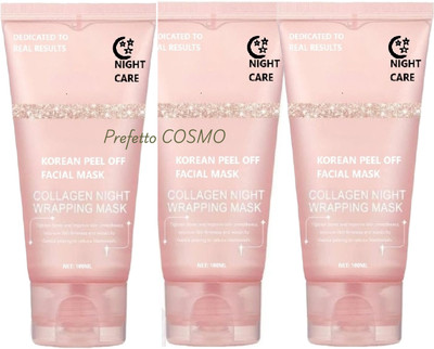 Prefetto COSMO Collagen Night Mask Set of 3 for Hydrating & Firming(300 ml)