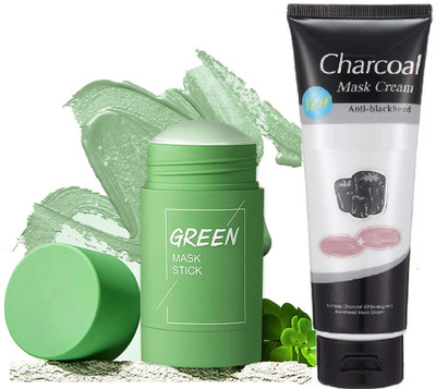 Yuency Blackhead Remover Charcoal Face Mask & Green Tea Purifying Clay Stick Mask(170 g)