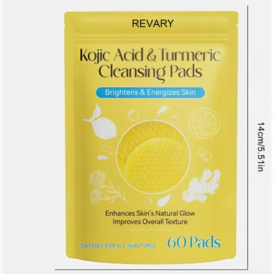 revary Kojic Acid and Turmeric Cleansing Pads for Glowing Results Face Wash-ZS(100 g)