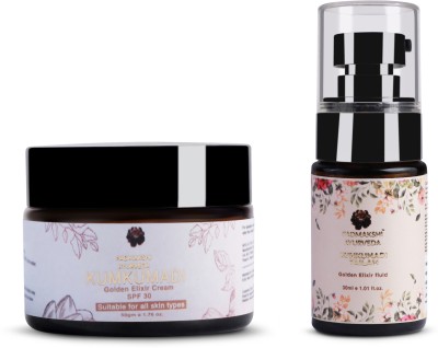 Padmakshi Ayurveda Kumkumadi Golden Elixir Cream With SPF 30 + Kumkumadi Tailam - Skin Radiance(2 Items in the set)