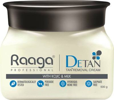 RAAGA PROFESSIONAL De-Tan Cream with Kojic and Milk for Radiant Skin(500 g)