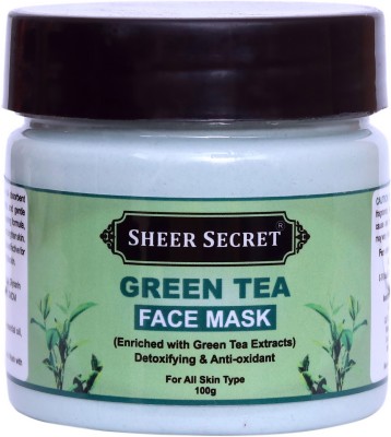 Sheer Secret Green Tea Face Mask 100g - Detoxifying & Anti-oxidant, For All Skin Types(100 g)