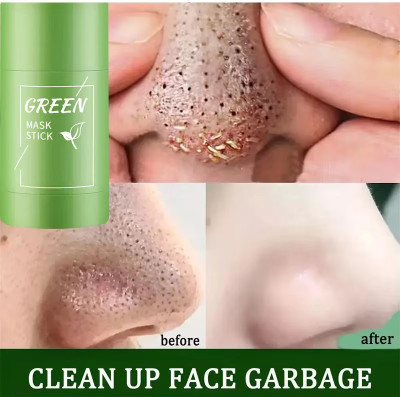 CATERINACHIARA Green Tea Purifying Clay Stick,Deep Cleanse Pore Blackhead Remove(40 g)