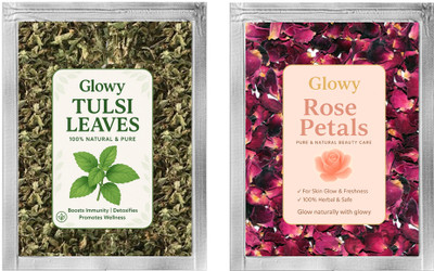 GLOWY Dried Tulsi & Rose Petals – Natural Glow, Freshness & Herbal Care(40 g)