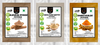 FRENUTRI Combo of-Multani Mitti AMBA Turmeric Sandalwood(Chandan)Powder for Face and Skin(300 g)