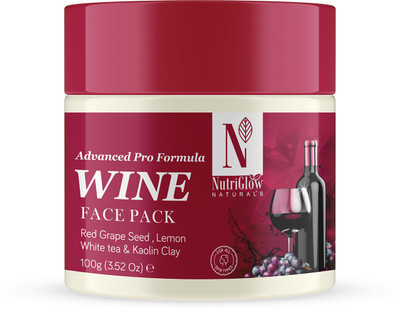 NutriGlow NATURAL'S Advanced Pro Formula Wine Face Pack for Glowing Skin with Kaolin Clay(100 g)