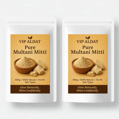 VIP ALDAT Multani Mitti Glow Elite Radiance Herbal Long Lasting Bright Pack 2 (2×450g)(900 g)