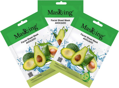 MasKing Beauty Facial Sheet Mask Avocado Pack Of 3(60 ml)