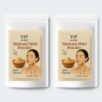 VIP ALDAT Multani Mitti Daily Use 2-Pack With Chandan And Tulsi For Oil-Free Glowing Skin(450 g)