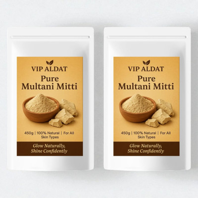 VIP ALDAT Mitti Glow Therapy Herbal Deep Clean Natural Skin Radiance Pack 2 (2×450g)(900 g)